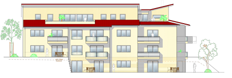 Seitenansicht vom Gebäude